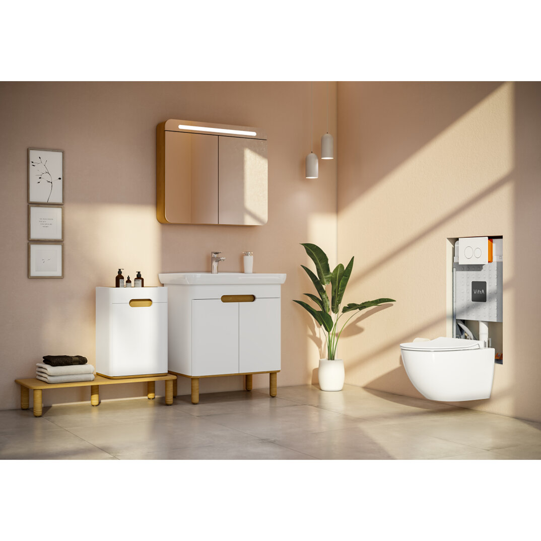 VitrA Sento Led Aydınlatmalı Dolaplı Ayna, 80 cm, Açık Meşe, 60896 - 12