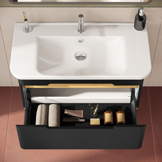 Vitra Sento Tek Çekmeceli Lavabo Dolabı, Ayaksız, 100 Cm, Mat Antrasit 60820 - 8