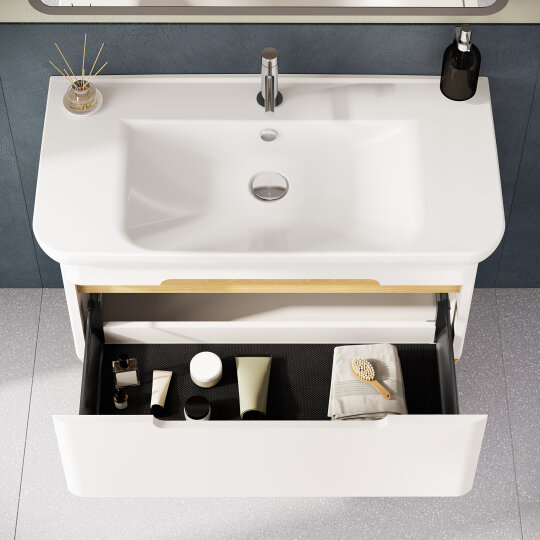 Vitra Sento Tek Çekmeceli Lavabo Dolabı, Ayaksız, 100 Cm, Mat Beyaz 60814 - 14