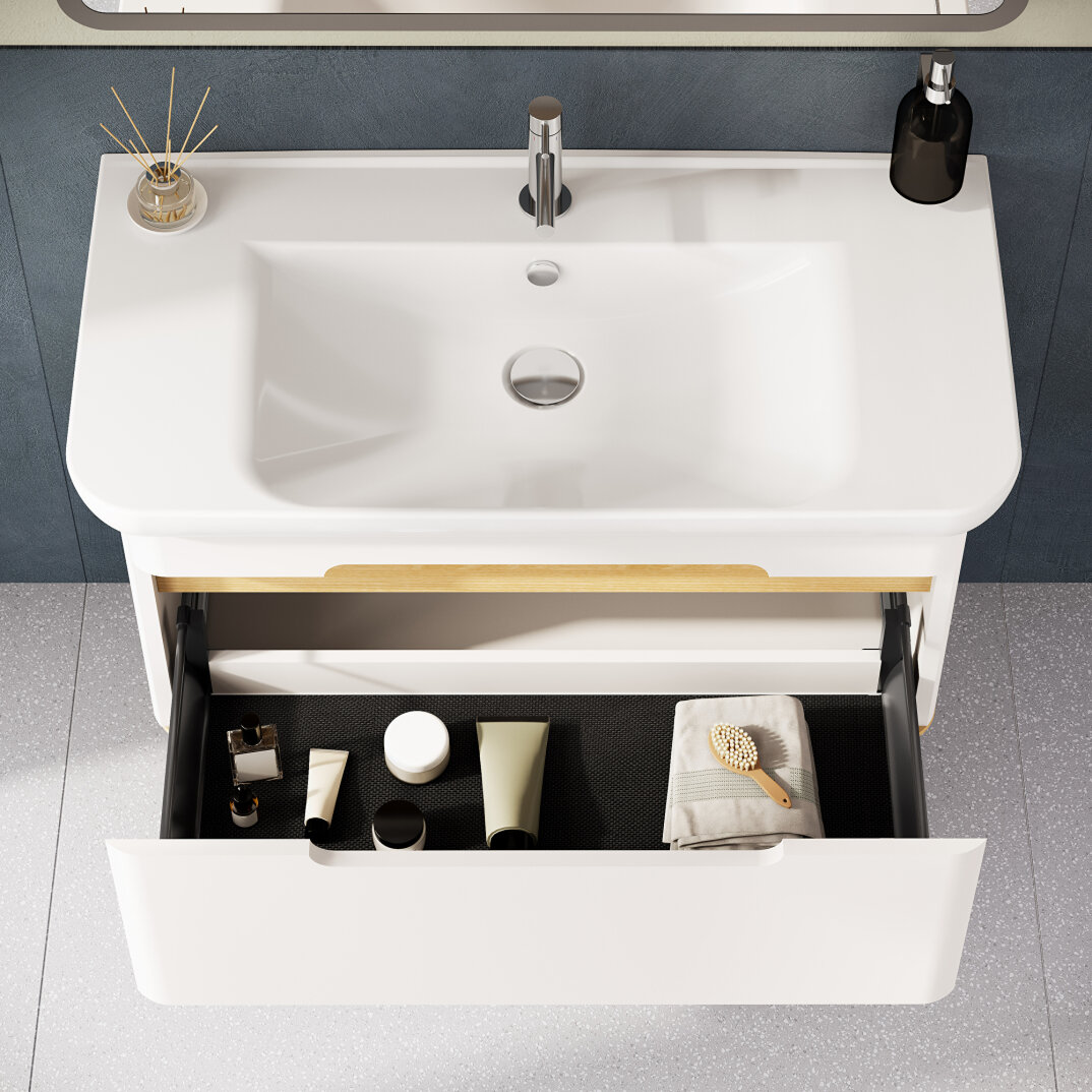Vitra Sento Tek Çekmeceli Lavabo Dolabı, Ayaksız, 100 Cm, Mat Beyaz 60814 - 14