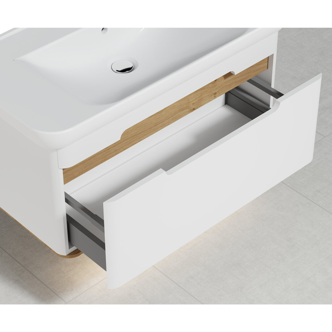 Vitra Sento Tek Çekmeceli Lavabo Dolabı, Ayaksız, 100 Cm, Mat Beyaz 60814 - 16