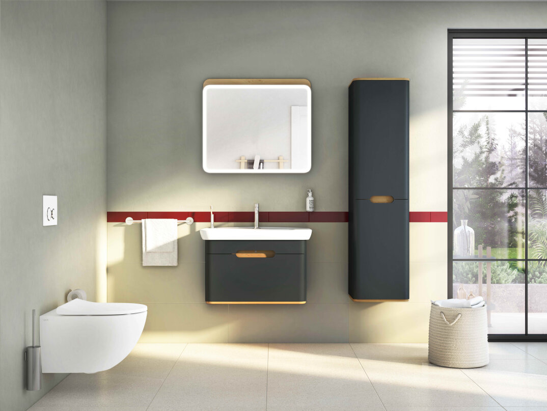 Vitra Sento Tek Çekmeceli Lavabo Dolabı, Ayaksız, 80 Cm, Mat Antrasit 60819 - 3