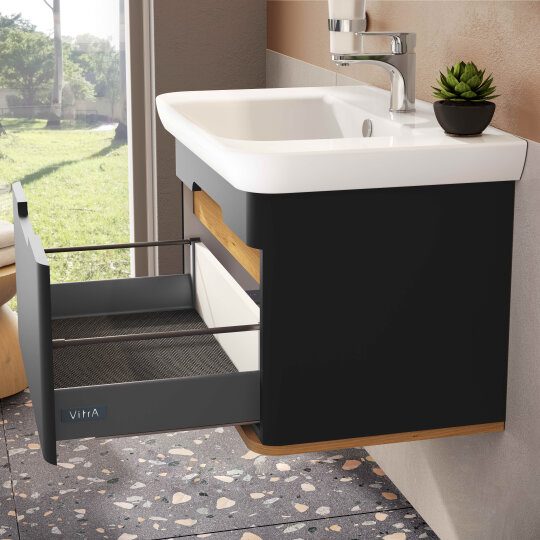 Vitra Sento Tek Çekmeceli Lavabo Dolabı, Ayaksız, 80 Cm, Mat Antrasit 60819 - 5