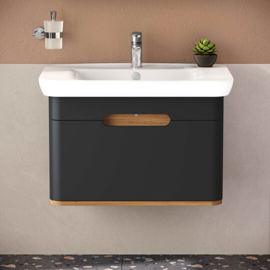 Vitra Sento Tek Çekmeceli Lavabo Dolabı, Ayaksız, 80 Cm, Mat Antrasit 60819 - 7
