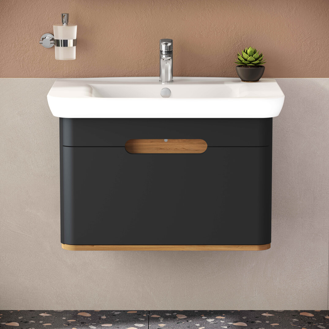 Vitra Sento Tek Çekmeceli Lavabo Dolabı, Ayaksız, 80 Cm, Mat Antrasit 60819 - 7