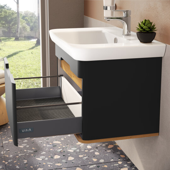 Vitra Sento Tek Çekmeceli Lavabo Dolabı, Ayaksız, 80 Cm, Mat Antrasit 60819 - 11