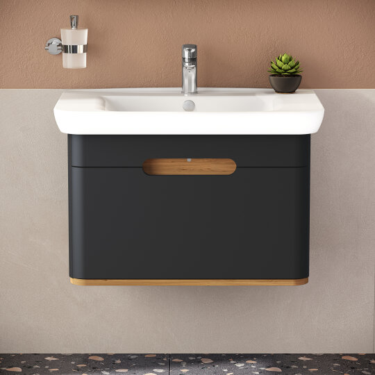 Vitra Sento Tek Çekmeceli Lavabo Dolabı, Ayaksız, 80 Cm, Mat Antrasit 60819 - 13