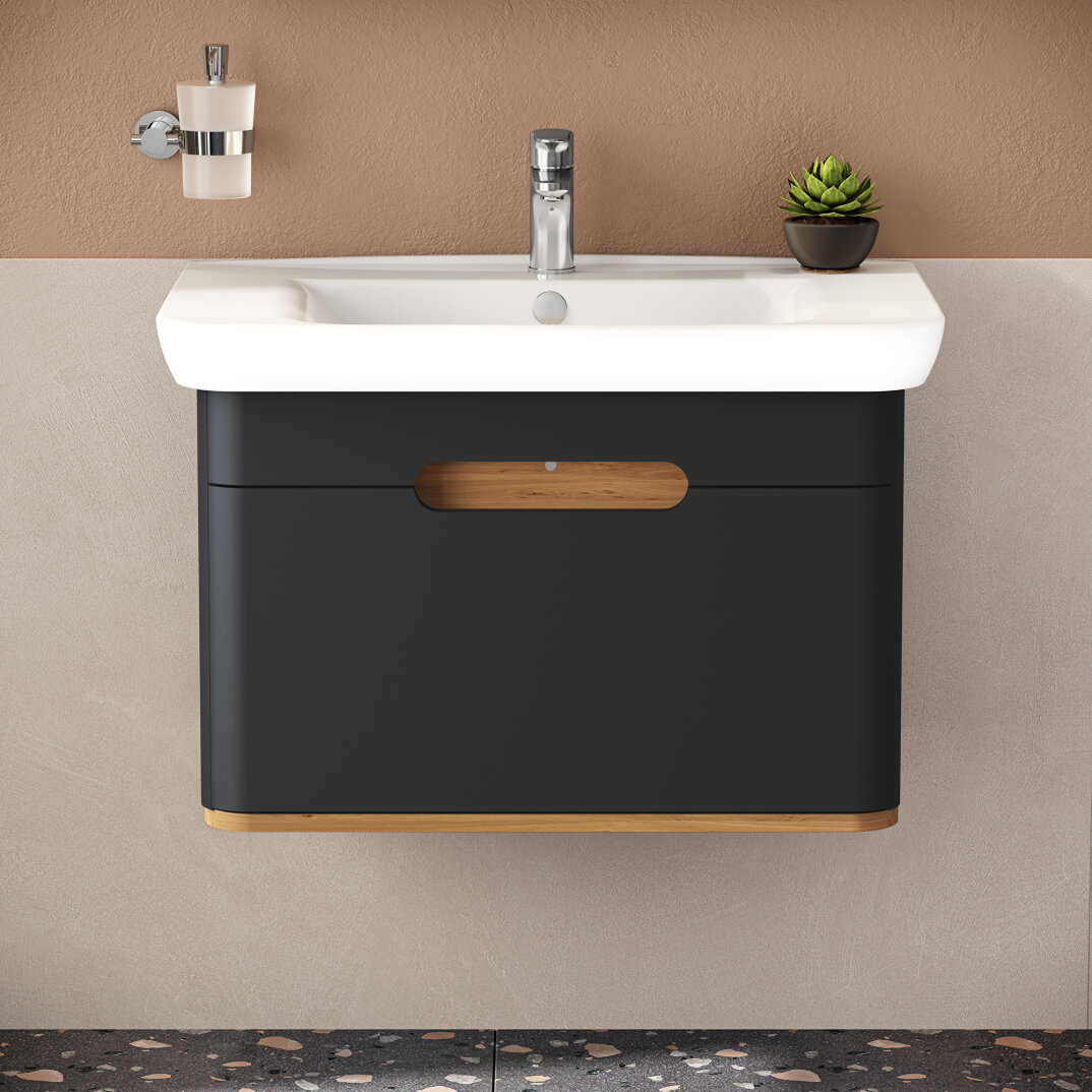 Vitra Sento Tek Çekmeceli Lavabo Dolabı, Ayaksız, 80 Cm, Mat Antrasit 60819 - 13