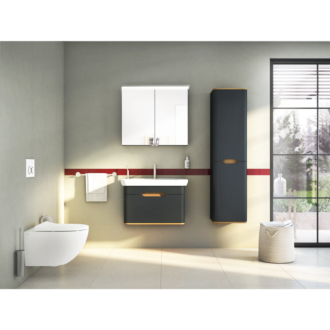 Vitra Sento Tek Çekmeceli Lavabo Dolabı, Ayaksız, 80 Cm, Mat Antrasit 60819 - 14