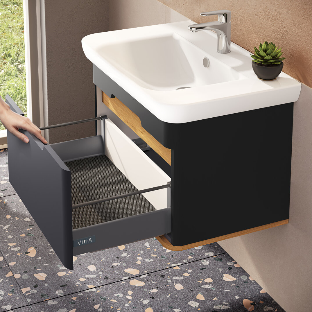 Vitra Sento Tek Çekmeceli Lavabo Dolabı, Ayaksız, 80 Cm, Mat Antrasit 60819 - 15