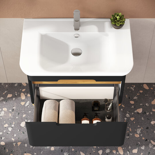 Vitra Sento Tek Çekmeceli Lavabo Dolabı, Ayaksız, 80 Cm, Mat Antrasit 60819 - 16