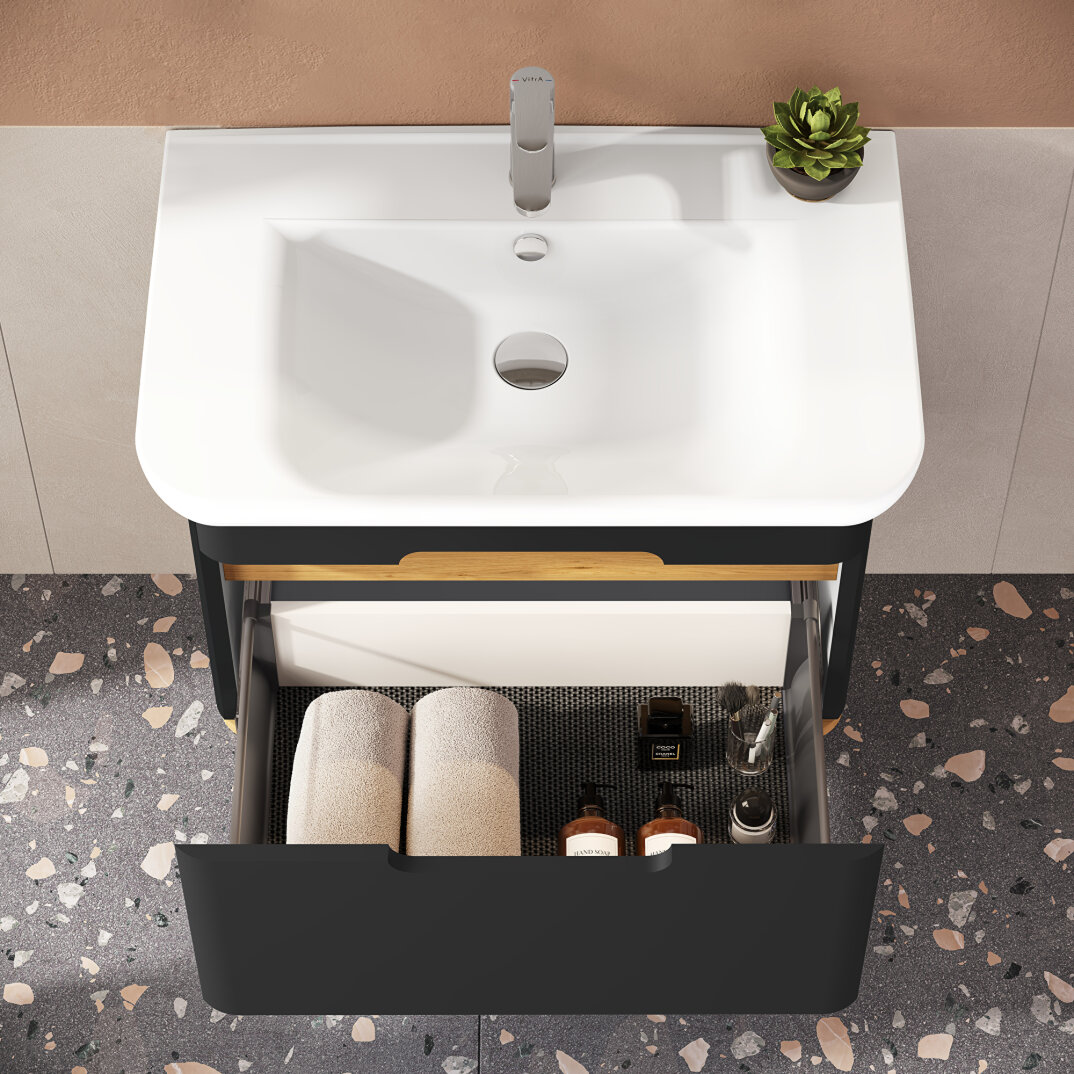 Vitra Sento Tek Çekmeceli Lavabo Dolabı, Ayaksız, 80 Cm, Mat Antrasit 60819 - 16