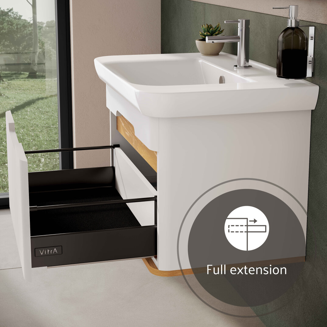 Vitra Sento Tek Çekmeceli Lavabo Dolabı, Ayaksız, 80 Cm, Mat Beyaz 60813 - 5