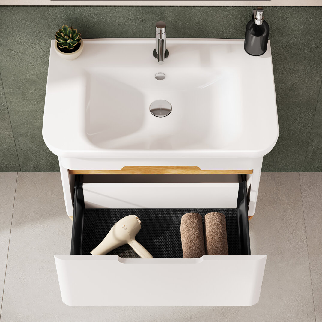 Vitra Sento Tek Çekmeceli Lavabo Dolabı, Ayaksız, 80 Cm, Mat Beyaz 60813 - 16