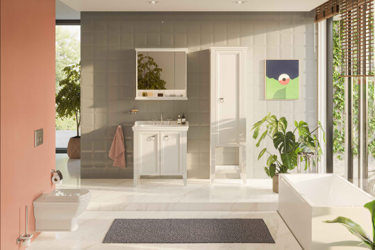 Vitra Valarte Boy Dolabı Krom Kulplu, 55 cm, Mat Beyaz (Sağ) 62243 - 4