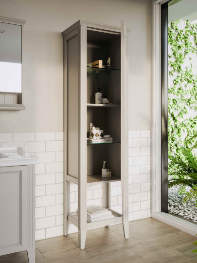 Vitra Valarte Boy Dolabı Krom Kulplu, 55 cm, Mat Gri (Sol) 62241 - 6
