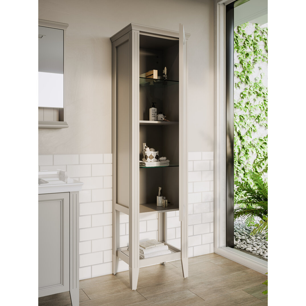 Vitra Valarte Boy Dolabı Krom Kulplu, 55 cm, Mat Gri (Sol) 62241 - 10