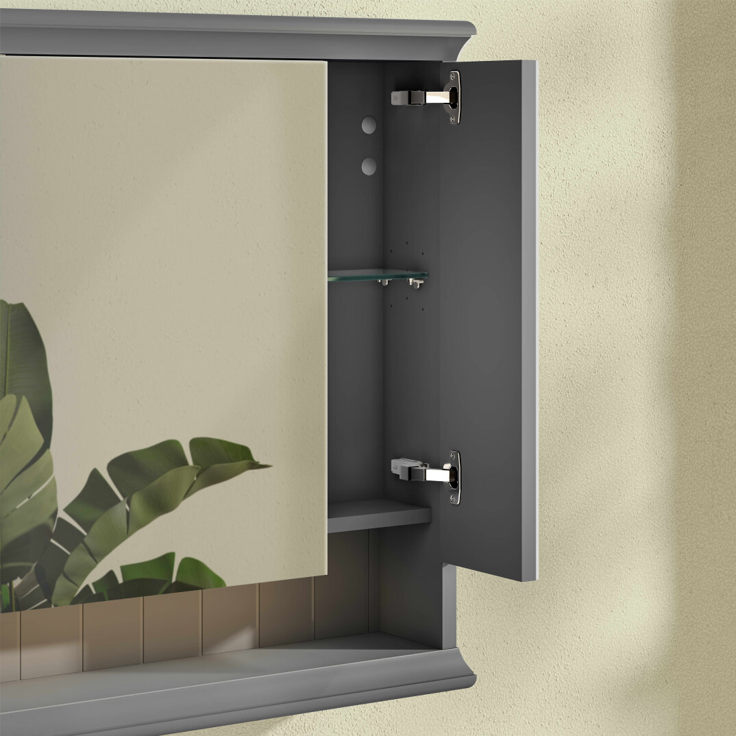 Vitra Valarte Dolaplı Ayna Led Aydınlatmalı, 80 Cm, Mat Gri 62232 - 4