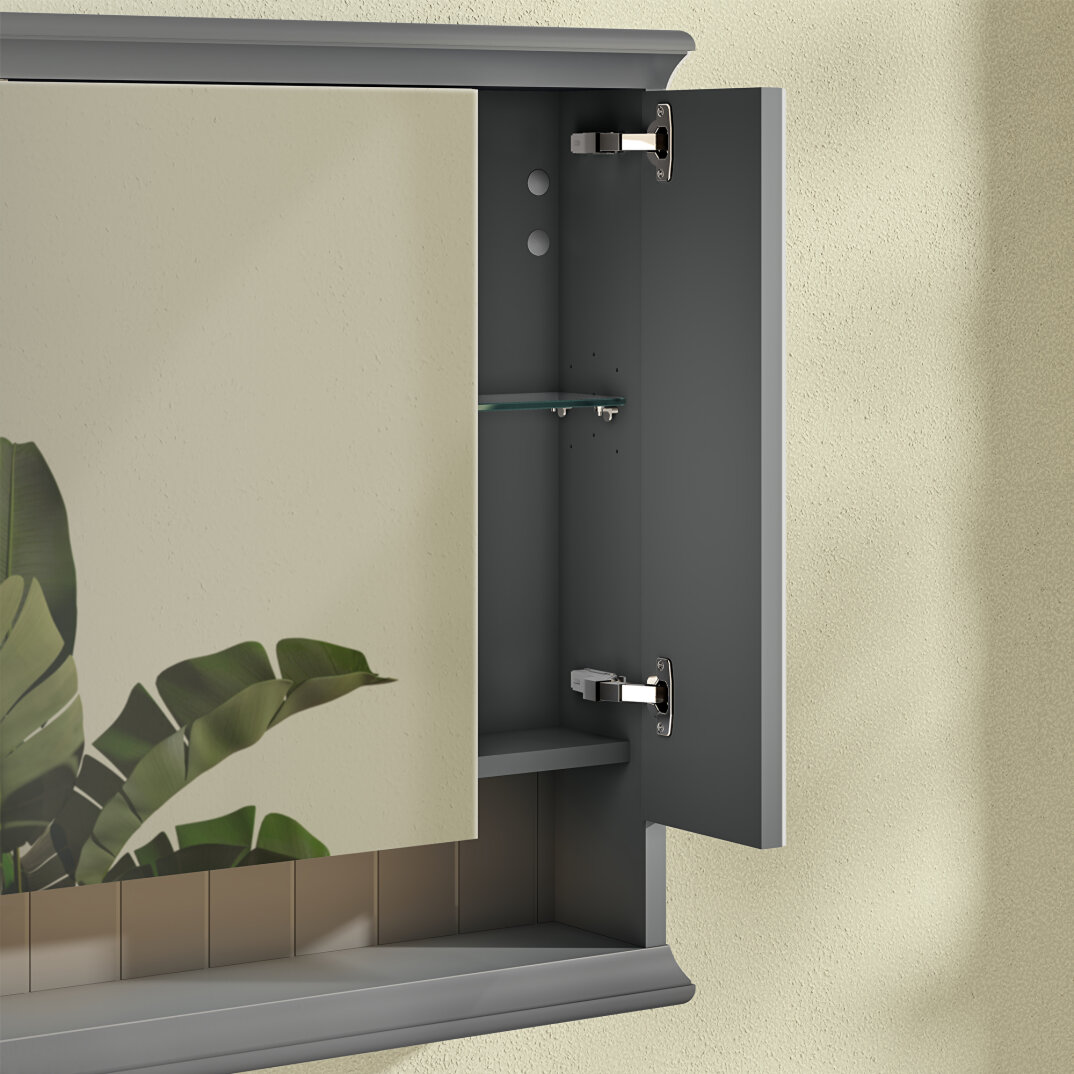 Vitra Valarte Dolaplı Ayna Led Aydınlatmalı, 80 Cm, Mat Gri 62232 - 7