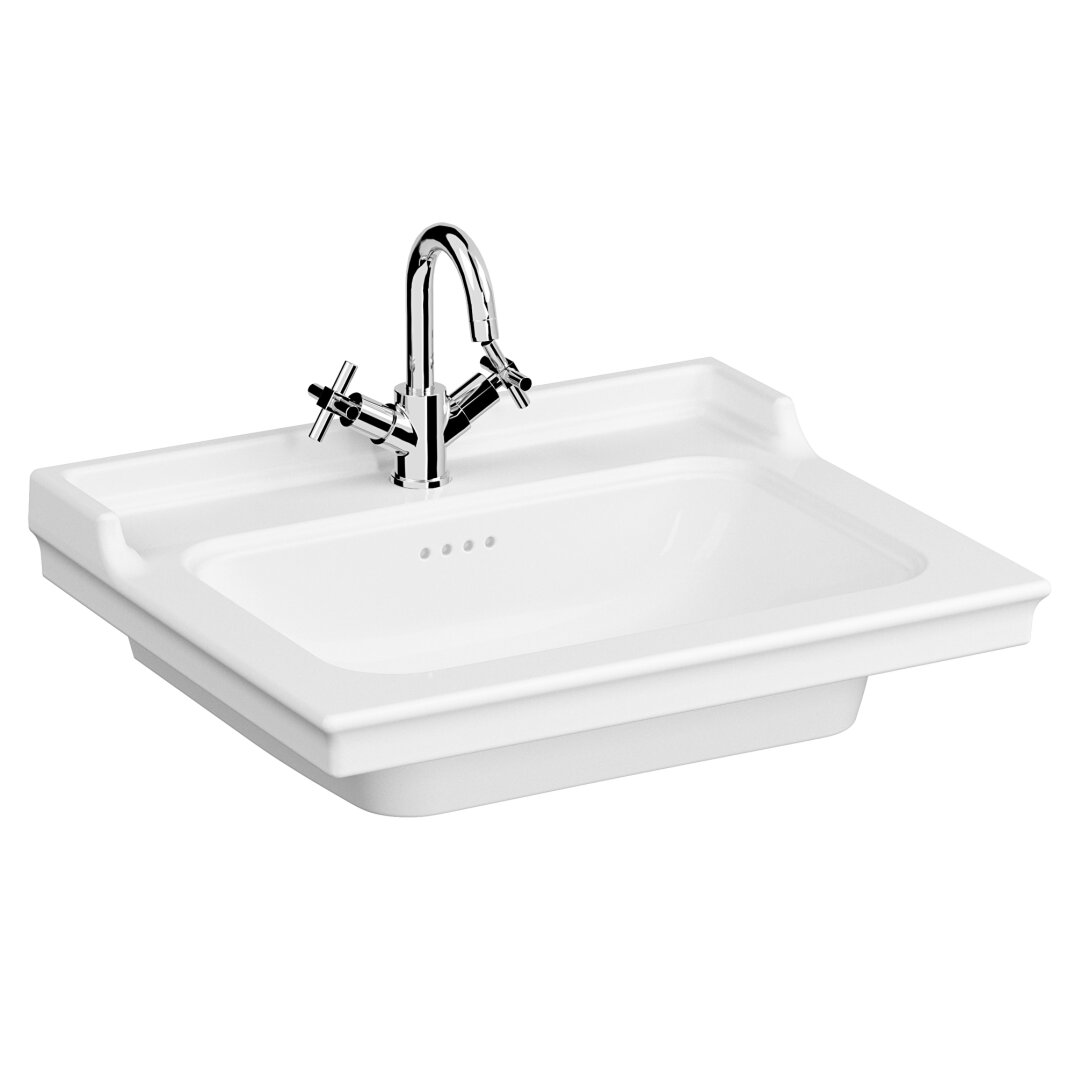 VitrA Valarte Etajerli Lavabo, 65 cm (Metal Ayaklı), 7801B403-6171 - 1