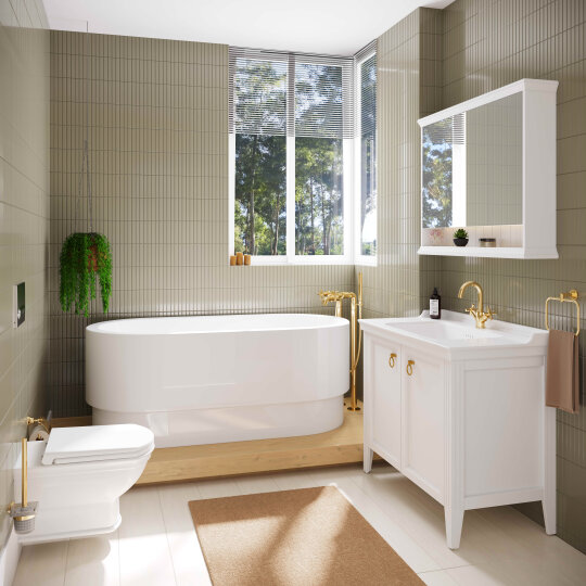 Vitra Valarte Kapaklı Etajerli Lavabo Dolabı, 100 Cm, Mat Beyaz (Lavabo Dahil-Krom Kulplu) 62156 - 3