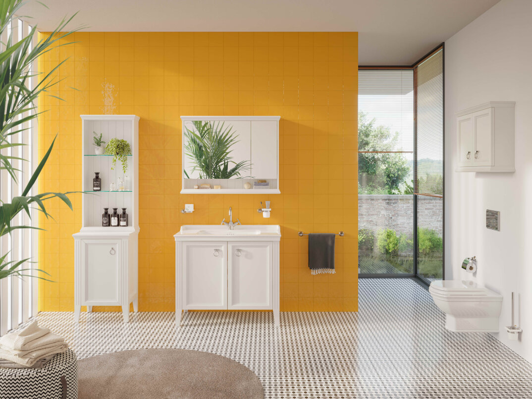 Vitra Valarte Kapaklı Etajerli Lavabo Dolabı, 100 Cm, Mat Beyaz (Lavabo Dahil-Krom Kulplu) 62156 - 5