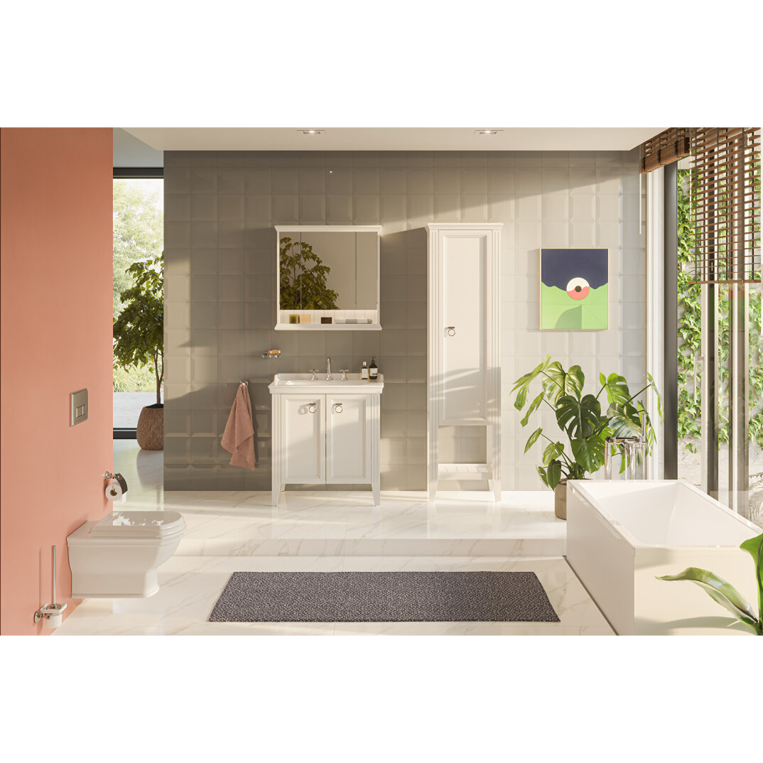 VitrA Valarte Led Aydınlatmalı Dolaplı Ayna, 80 cm, Mat Beyaz,62231 - 8