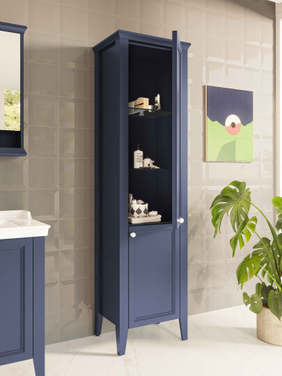 VitrA Valarte Neo Cam Kapaklı Boy Dolabı, 55 cm, Çelik Mavisi (Sağ),65797 - 3