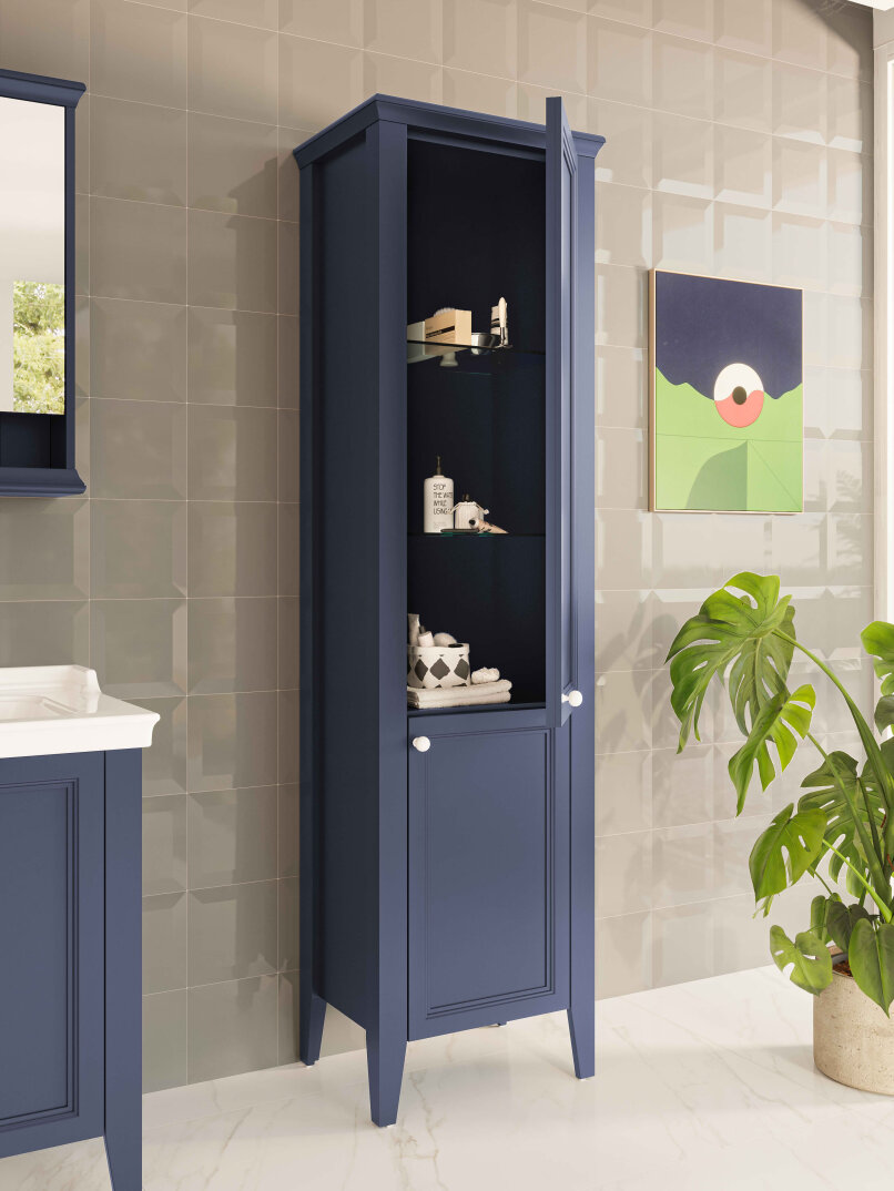 VitrA Valarte Neo Cam Kapaklı Boy Dolabı, 55 cm, Çelik Mavisi (Sağ),65797 - 5