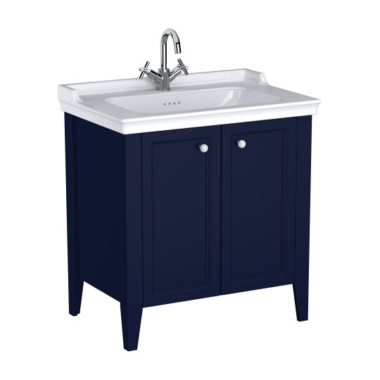 VitrA Valarte Neo Kapaklı Etajerli Lavabo Dolabı, 80 cm, Çelik Mavisi (Lavabo dahil),65766 - 2