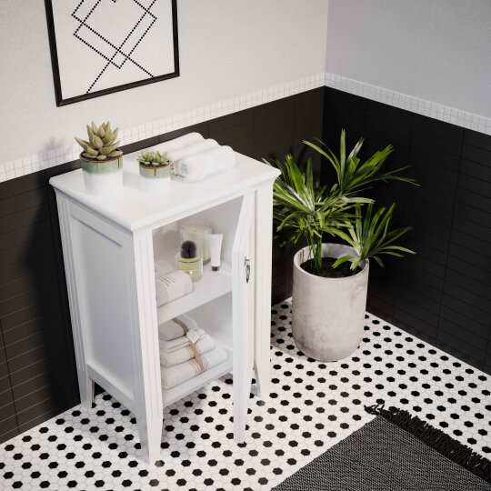 VitrA Valarte Orta Ünite Krom Kulplu, 55 cm, Mat Beyaz (Sağ),62249 - 2
