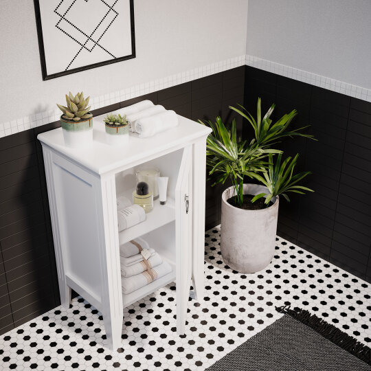 VitrA Valarte Orta Ünite Krom Kulplu, 55 cm, Mat Beyaz (Sağ),62249 - 4