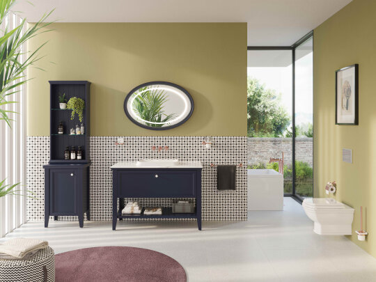 Vitra Valarte Tezgah Üstü Lavabo Dolabı Neo Tek Çekmeceli, 120 Cm, Çelik Mavisi (Mermer Tezgah Ve Lavabo Dahil) 65783 - 3