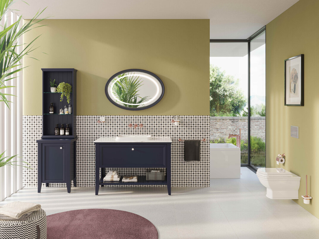Vitra Valarte Tezgah Üstü Lavabo Dolabı Neo Tek Çekmeceli, 120 Cm, Çelik Mavisi (Mermer Tezgah Ve Lavabo Dahil) 65783 - 3