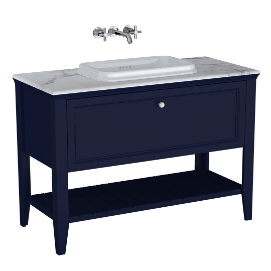 Vitra Valarte Tezgah Üstü Lavabo Dolabı Neo Tek Çekmeceli, 120 Cm, Çelik Mavisi (Mermer Tezgah Ve Lavabo Dahil) 65783 - 5